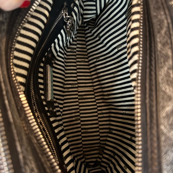 L.A.M.B. Oxford Silver Triple Zip Satchel Handbag - Picture 6 of 11